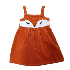 Gymboree 5T Toddler Girl Fox Corduroy Jumper Dress